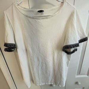 Ann Taylor Loft White Short Sleeve Top